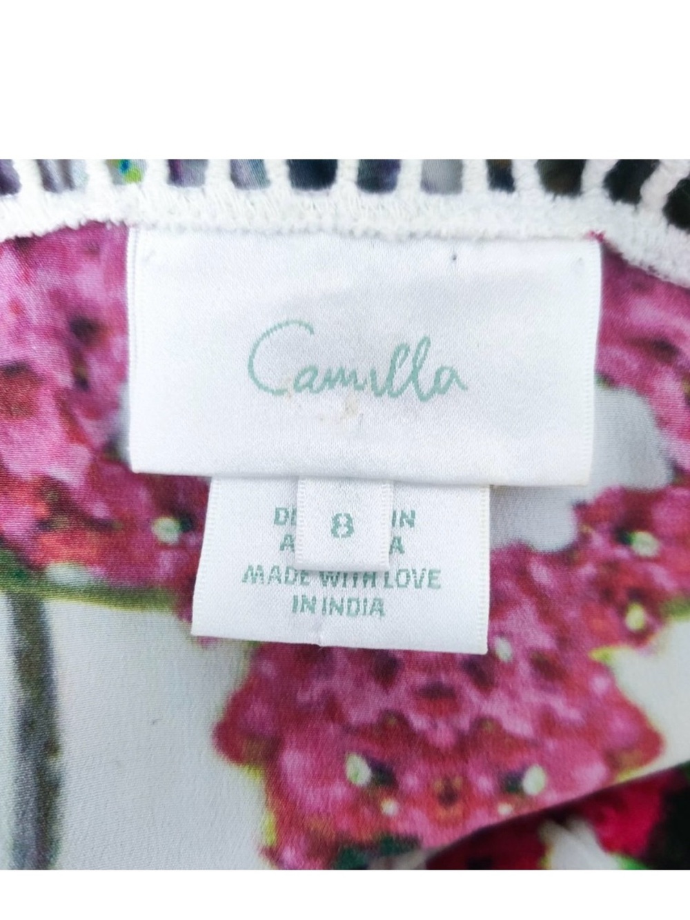 Camilla Tiered Sleeveless Silk Maxi Dress in Exotic Hypnotic US 8 - Picture 10 of 11